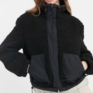 stradivarius // sherpa fleece jacket with pockets